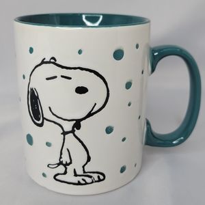 Snoopy Teal Green & White Mug, New